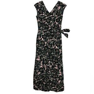 JUCY Judy Floral Korean Wrap Short Sleeve Tropical Summer Jumpsuit